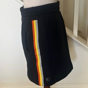 Love Deeply Andrea Bohosian Black Mini Skirt with Multicolor Stripes with tags M